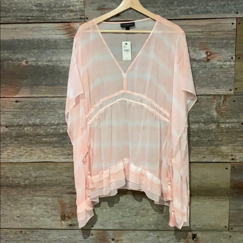Lane Bryant Pink Chiffon Top NWT